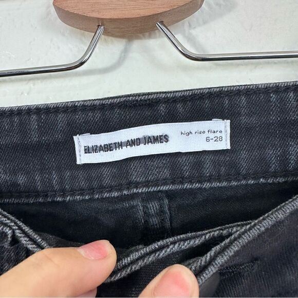 Elizabeth & James High rise flare jeans in black size 6-28 - Picture 7 of 10